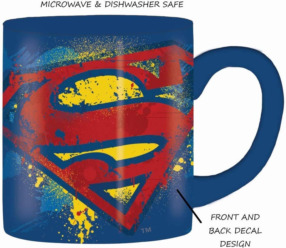 DC Comics Superman Splatter Paint 14oz Ceramic Mug