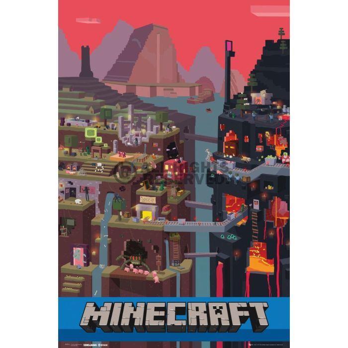 Minecraft Underground World Gaming Poster