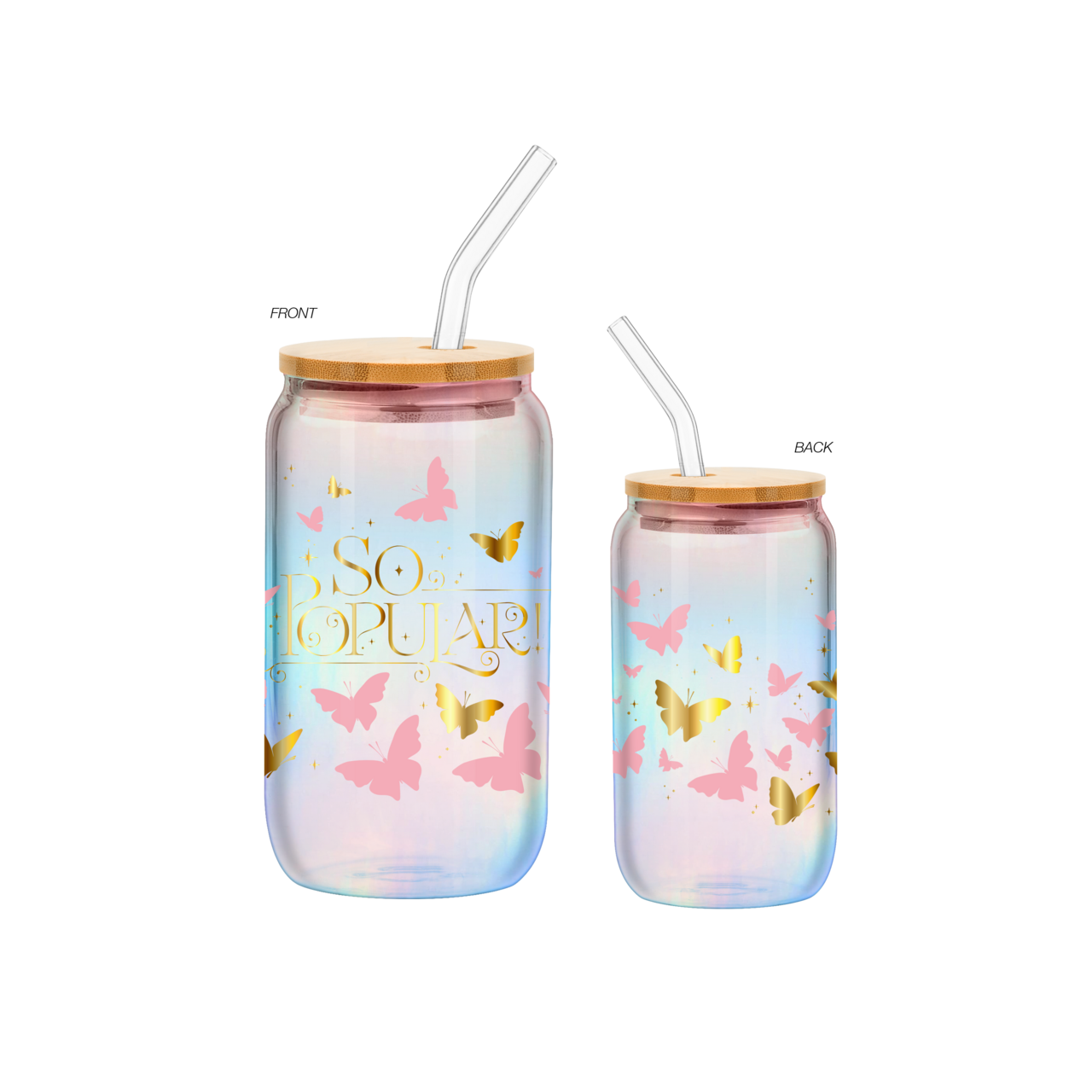 Wicked Glinda So Popular 16oz Glass Tumbler with Bamboo Lid