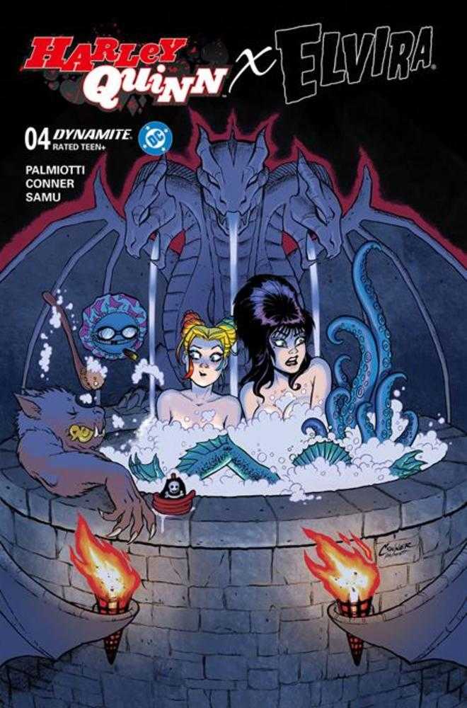 Harley Quinn X Elvira #4 Cover A Amanda Conner Hot Tub (NM)