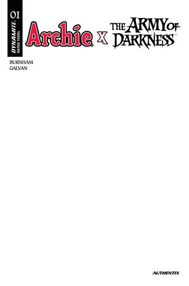 Archie X Army Of Darkness #1 Cover F Blank Authentix Variant (NM)