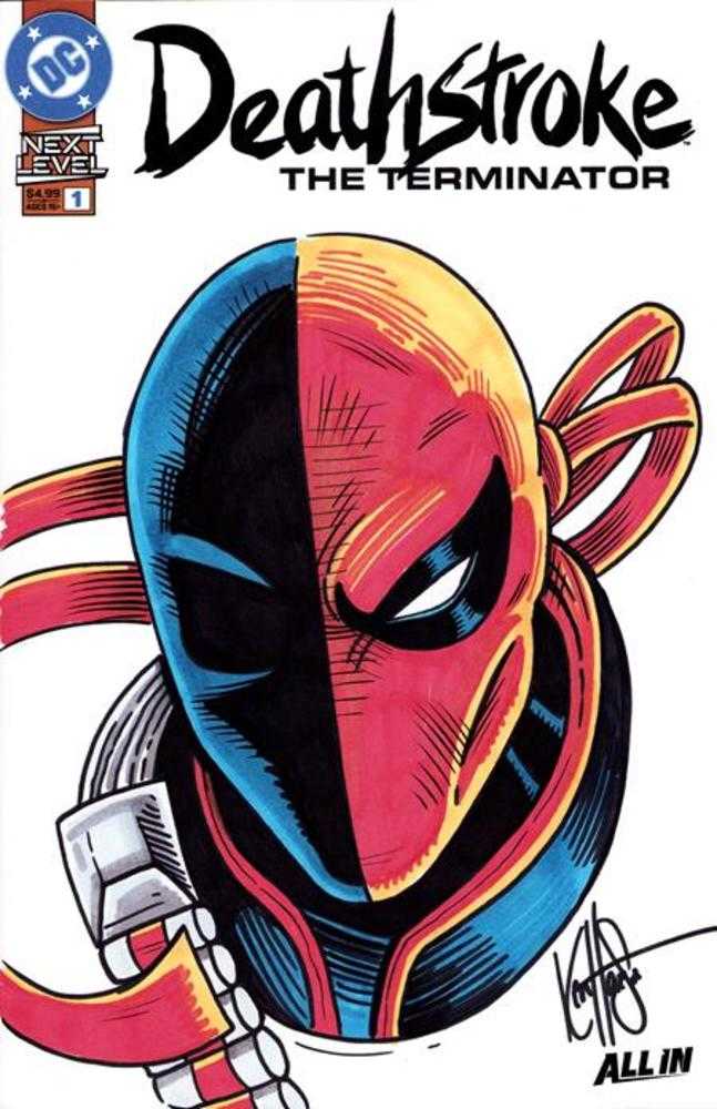 Df Deathstroke The Terminator #1 Signed And Remarked By Ken Haeser (NM)
