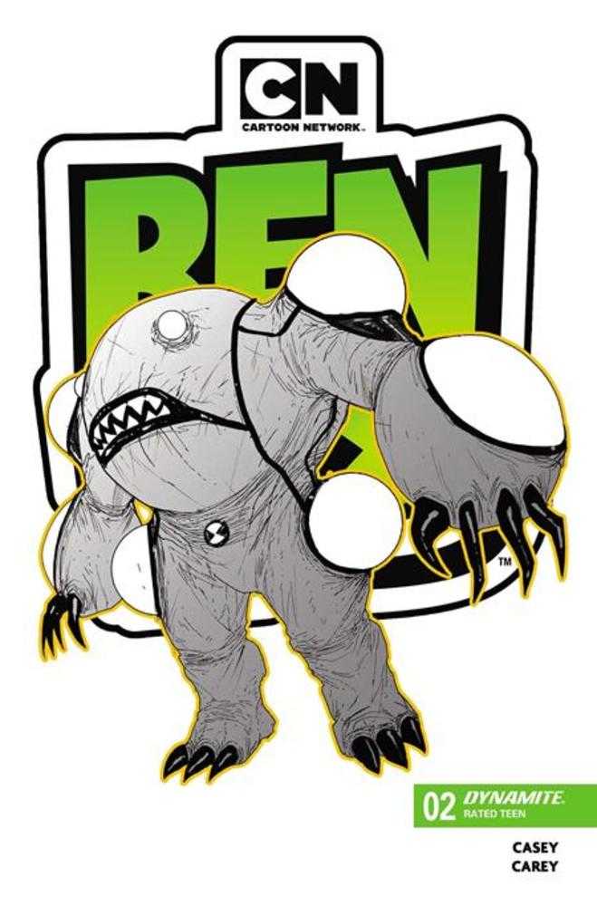 Ben 10 #2 2nd Printing Cover B Inc 1:7 Robert Carey Black & White Variant (NM)
