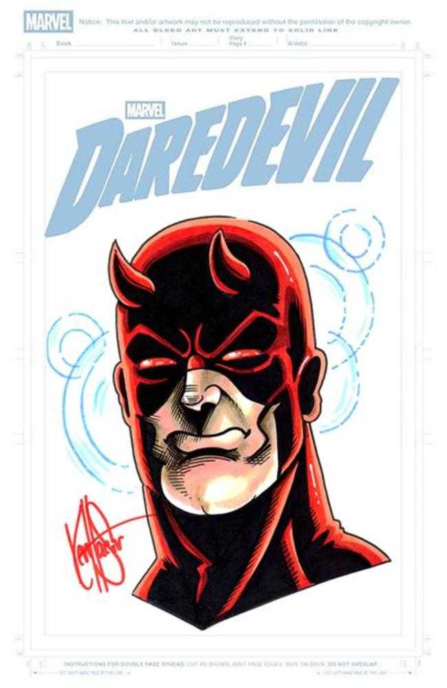Df Daredevil #1 Blank Variant Signed And Remarked By Ken Haeser With A Daredevil Sketch (NM)