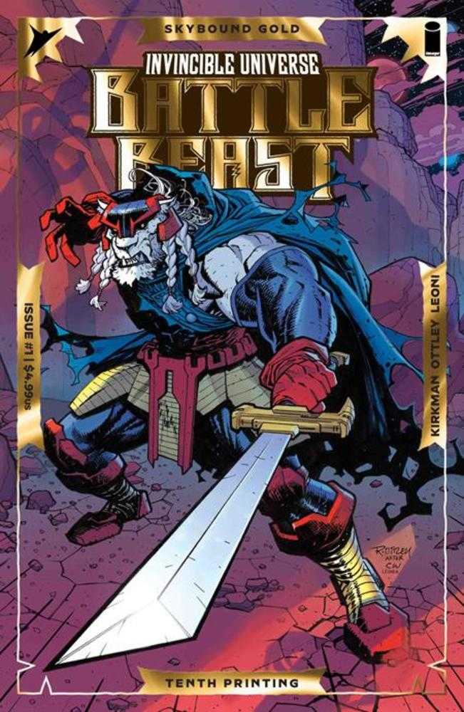Invincible Universe Battle Beast #1 10th Printing Cover A Ryan Ottley & Annalisa Leoni Emboss & Gold Foil (NM)