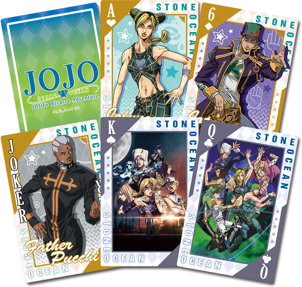 JOJO S5 STONE OCEAN - MAIN CHRACTER WITH PATTERN PLAYING CARDS