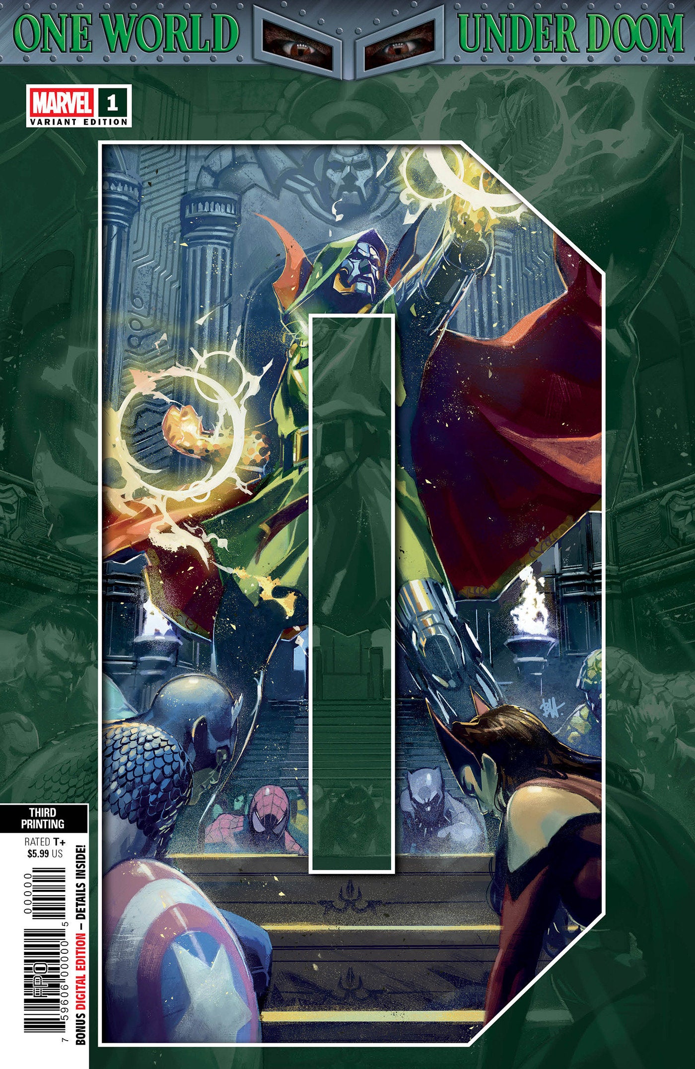 One World Under Doom #1 Ben Harvey 3RD Printing Variant (NM)