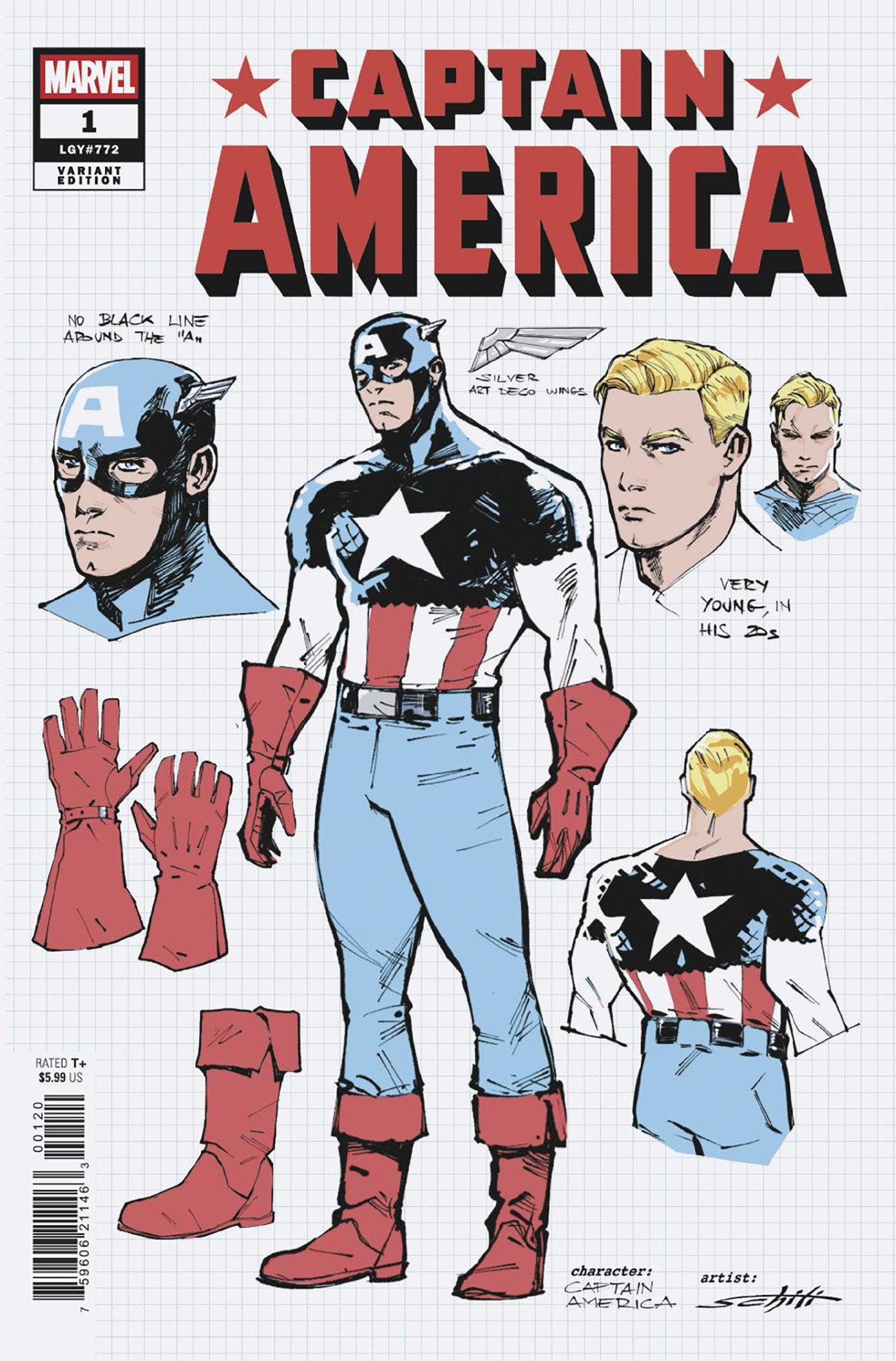 Captain America #1 Valerio Schiti Design Variant (NM)