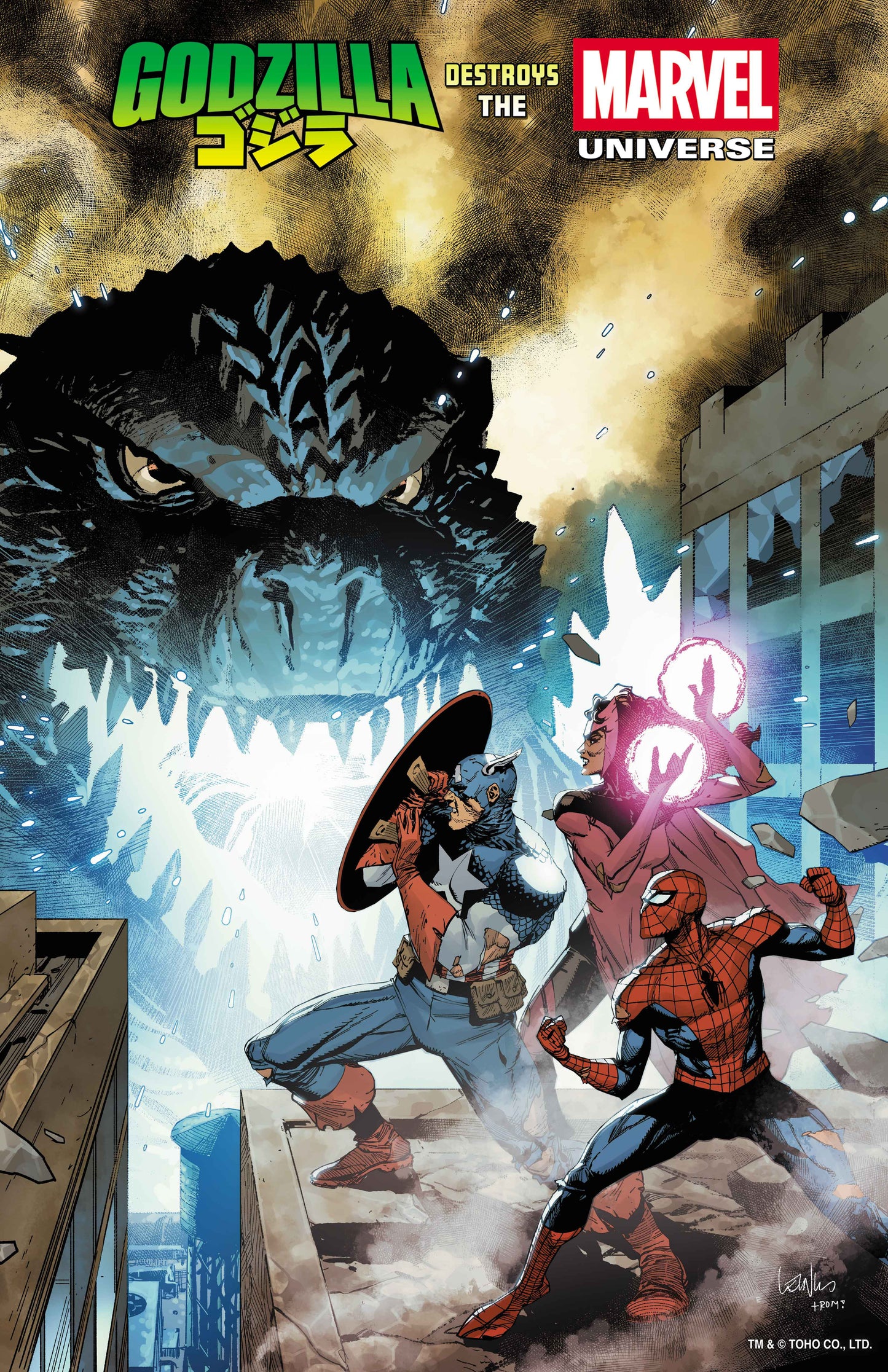 Godzilla Destroys The Marvel Universe #1 Leinil Yu Foil Variant (NM)