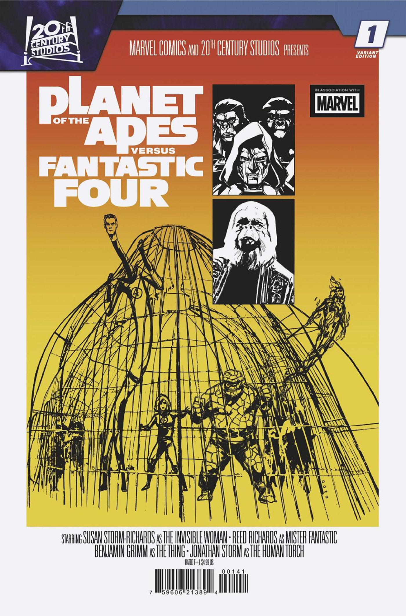 Planet Of The Apes vs. Fantastic Four #1 Phil Noto Movie Homage Variant (NM)