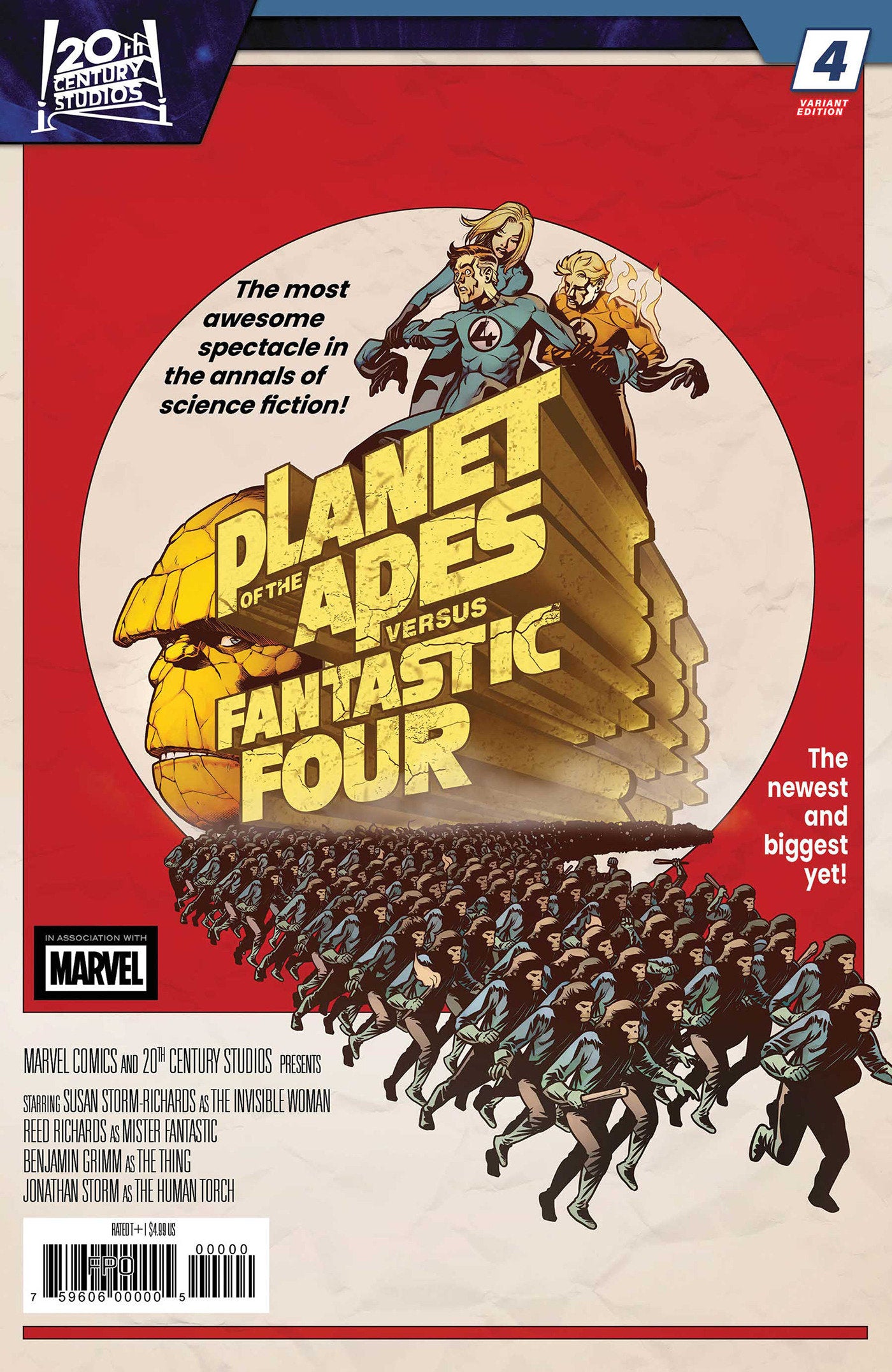 Planet Of The Apes vs. Fantastic Four #4 Pere Perez Movie Homage Variant (NM)