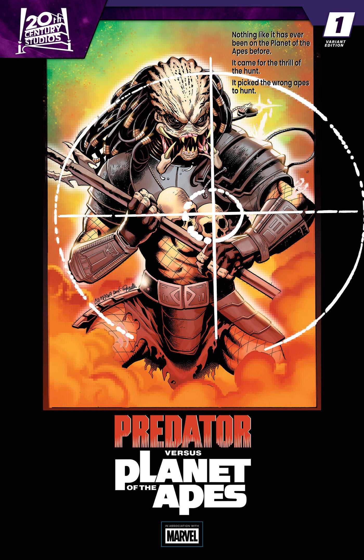 Predator vs. The Planet Of The Apes #1 Chris Campana Movie Poster Homage Variant (NM)