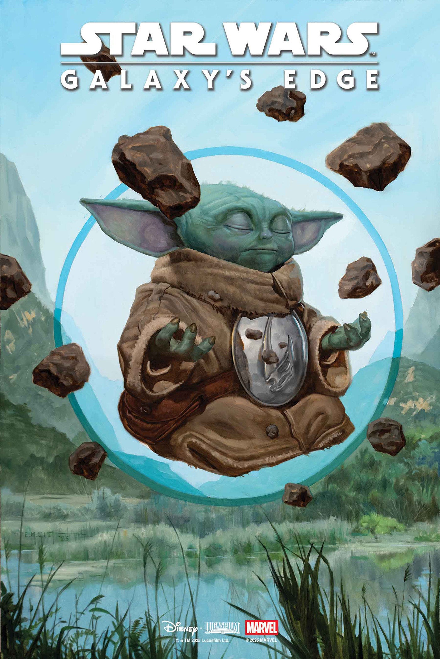 Star Wars: Galaxy's Edge Echoes Of The Empire #1 E.M. Gist Mandalorian & Grogu Variant (NM)