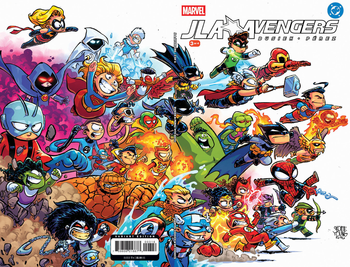 JLA/Avengers #3 Facsimile Edition 1:25 Skottie Young Wraparound Variant (NM)