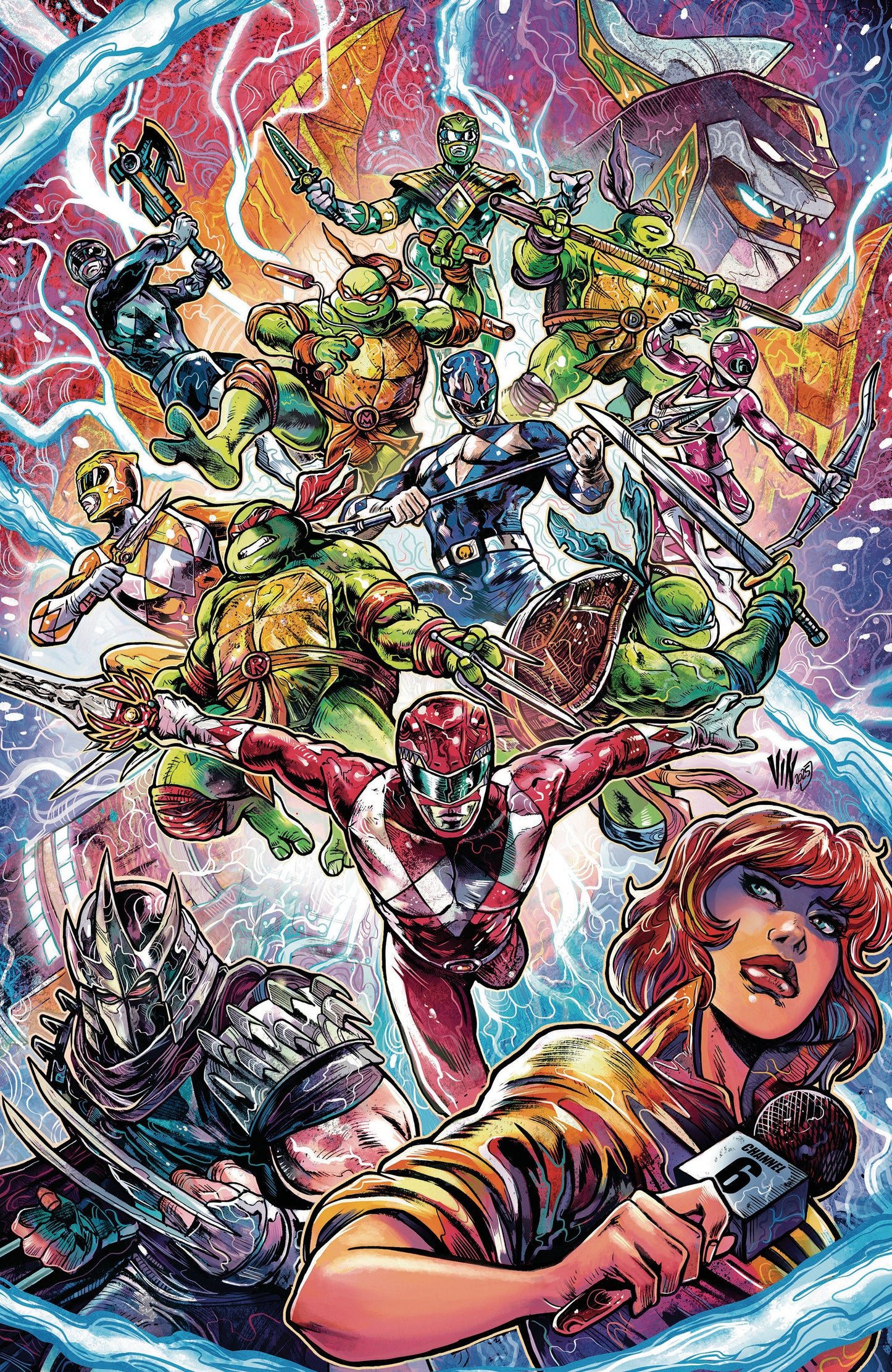Mighty Morphin Power Rangers/Teenage Mutant Ninja Turtles III #3 L 1:5 Variant Edition (Full Art, Cardstock, Riccardi) (NM)