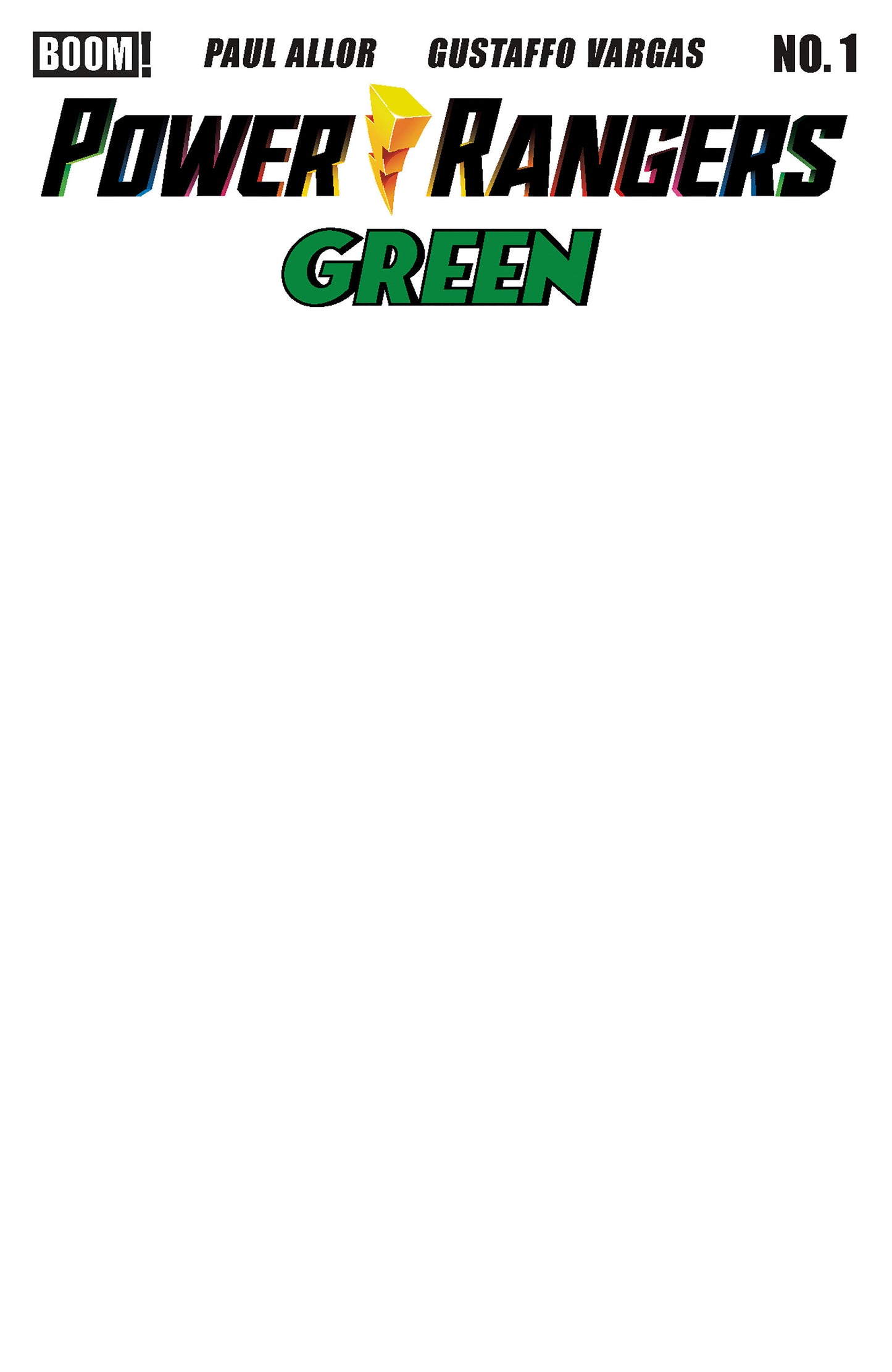 Power Rangers Green #1 D Blank Sketch Variant (NM)