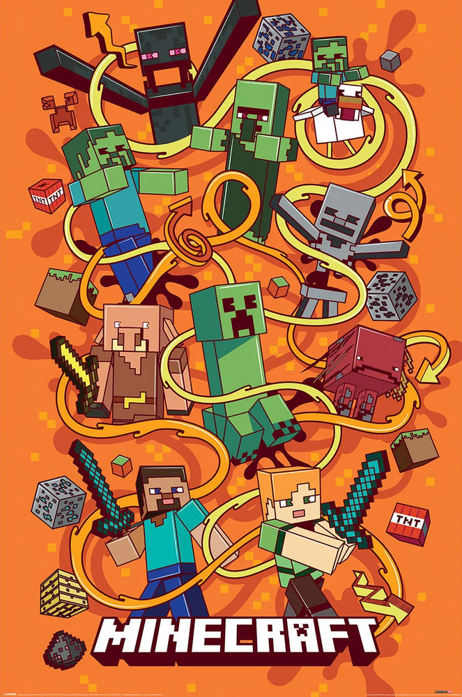 Minecraft Funtage Action Poster