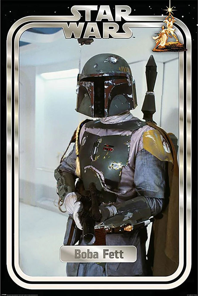 Bobba Fett Retro Card Poster
