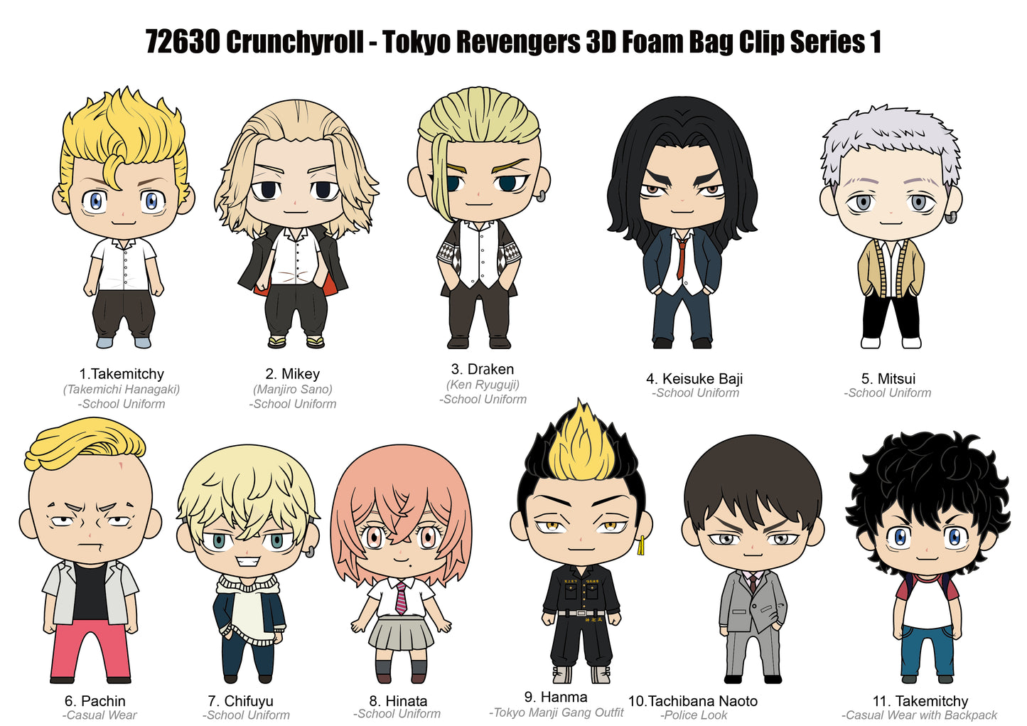 Tokyo Revengers S1 3D Foam Blind Bag Clip (1 Surprise Bag)
