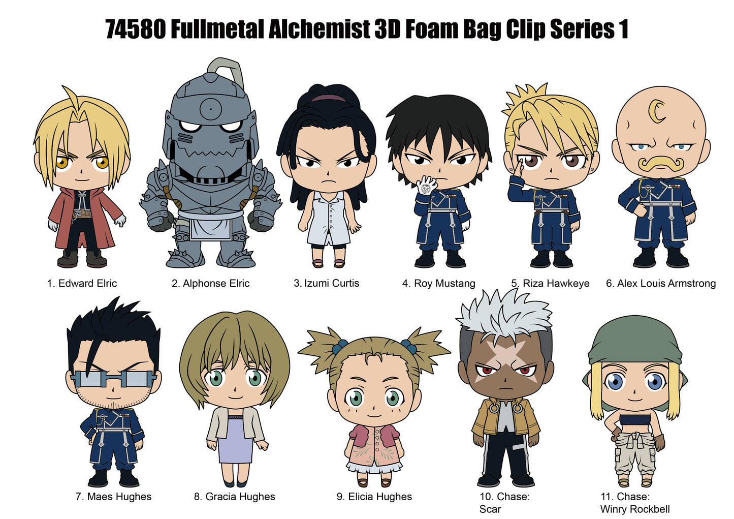 Fullmetal Alchemist Brotherhood 3D Foam Blind Bag Clip (1 Surprise Bag)
