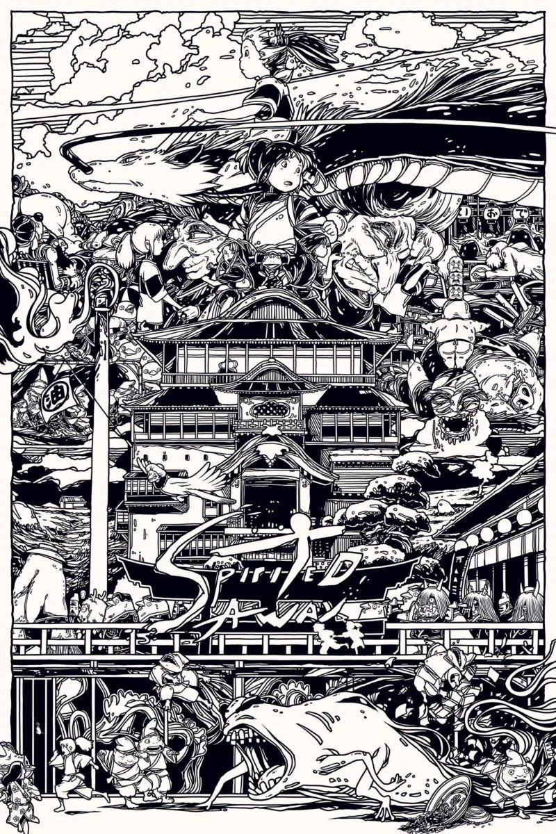 Spirited Away - Black & White Poster (Not Available for Shipping)
