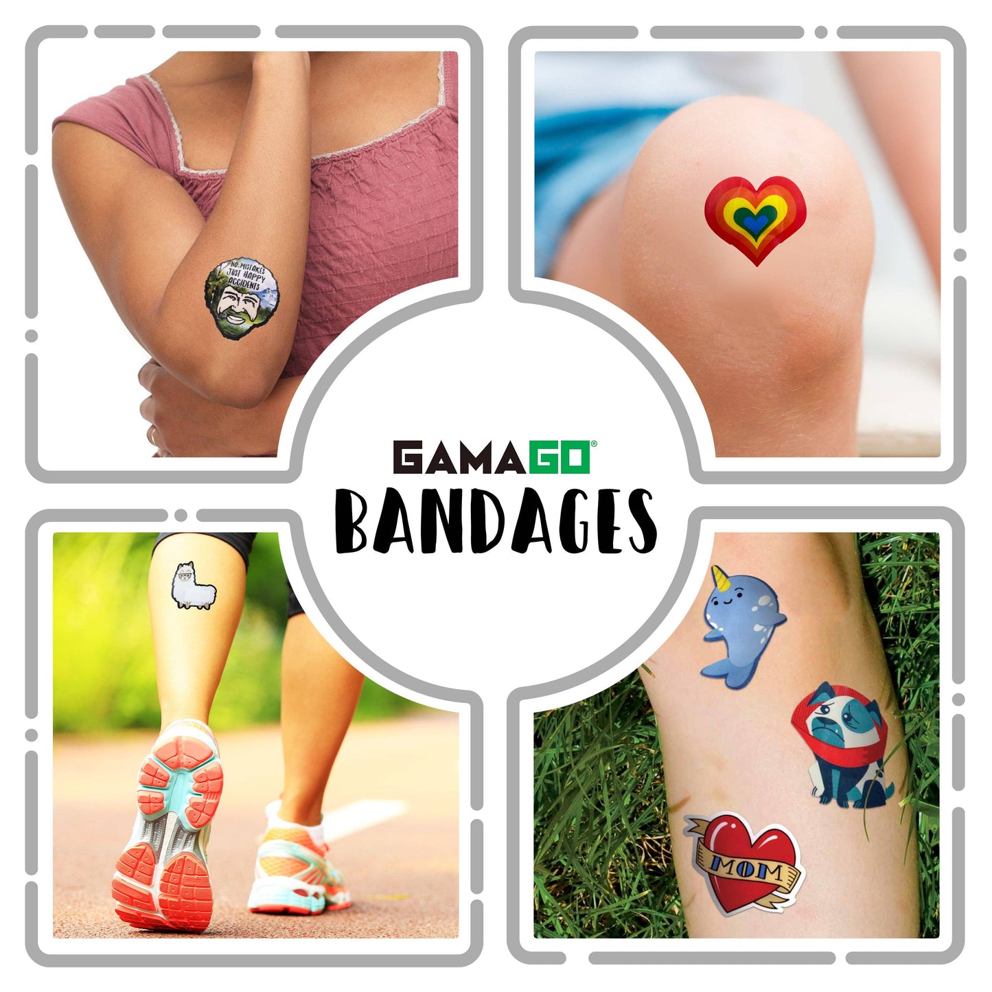 Rainbow Heart Adhesive Bandages