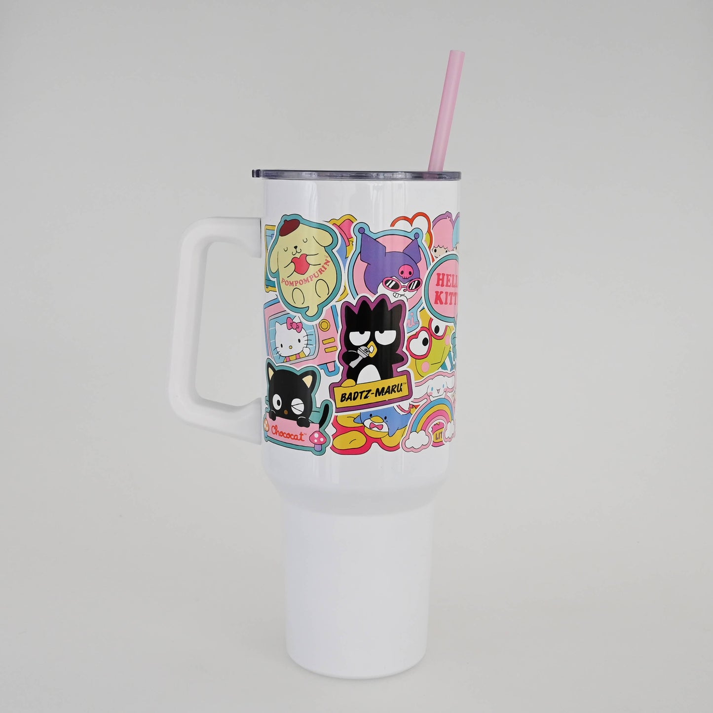 Sanrio Super Cute Sticker Collage 40oz SS Tumbler w/ Handle