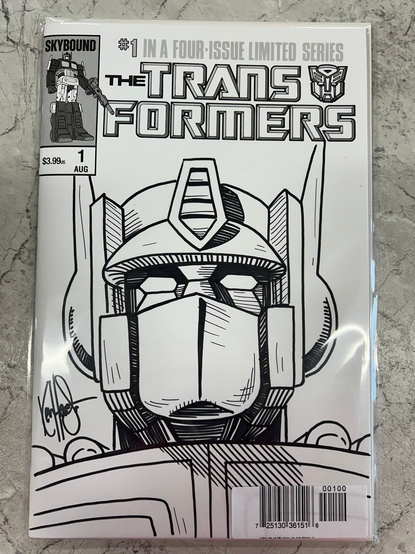 DF Transformers #1 40th Anniversary Edition Blank Variant Signed And Remarked By Ken Haeser (NM)