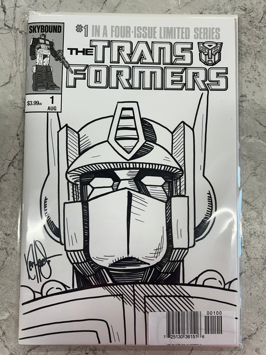 DF Transformers #1 40th Anniversary Edition Blank Variant Signed And Remarked By Ken Haeser (NM)