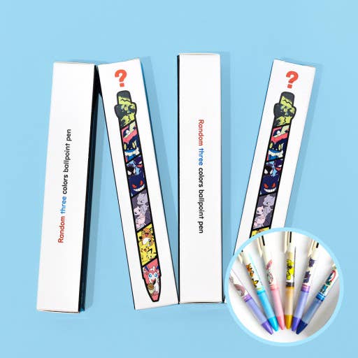 Pokemon 3 Color Ballpoint Pen Blind Box (1 Pen Box)