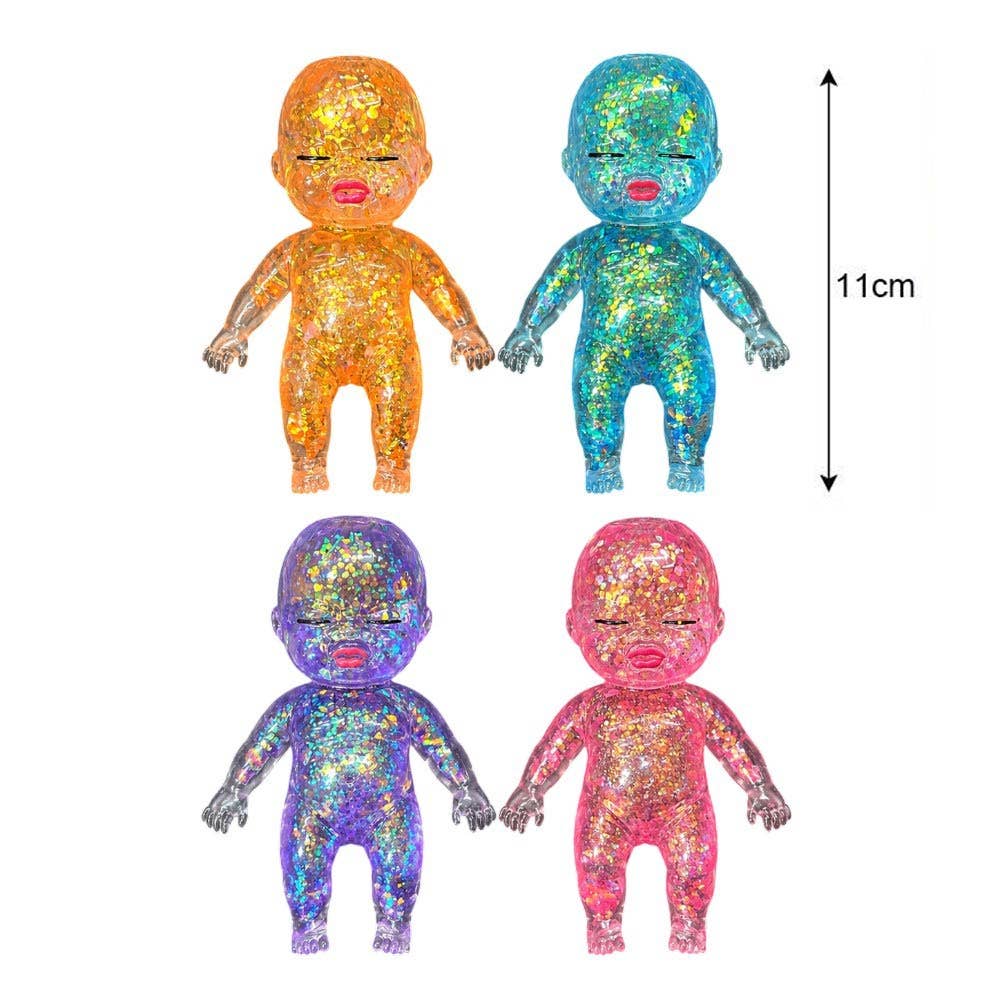 Glitter Figure Doll Squeeze Squishy Stress Relief Toy (1 Doll)
