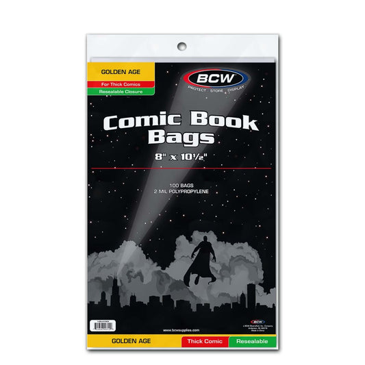 BCW Resealable Golden Comic Bags - Thick