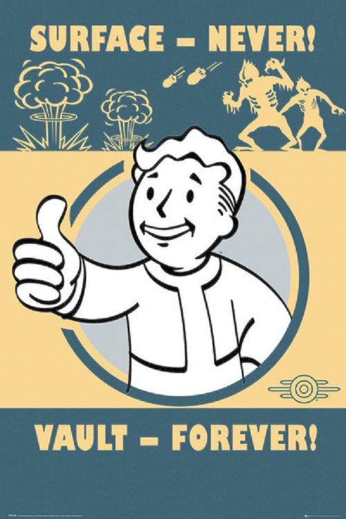 Fallout 4 Surface Never Vault Forever Poster