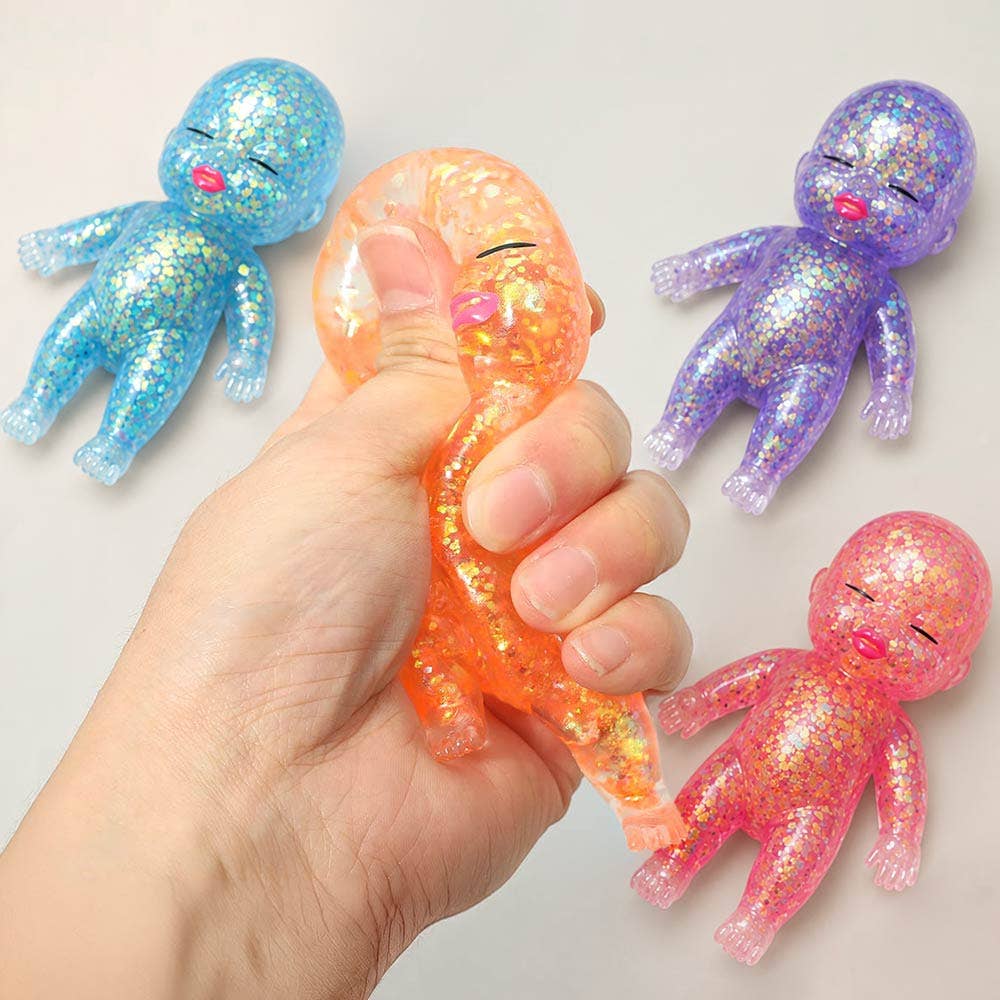 Glitter Figure Doll Squeeze Squishy Stress Relief Toy (1 Doll)