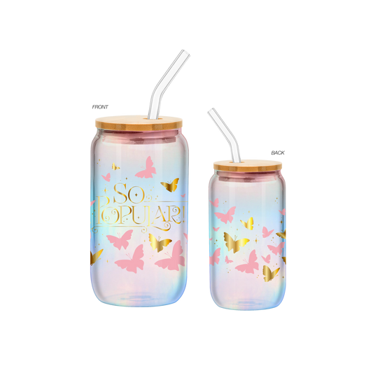 Wicked Glinda So Popular 16oz Glass Tumbler with Bamboo Lid