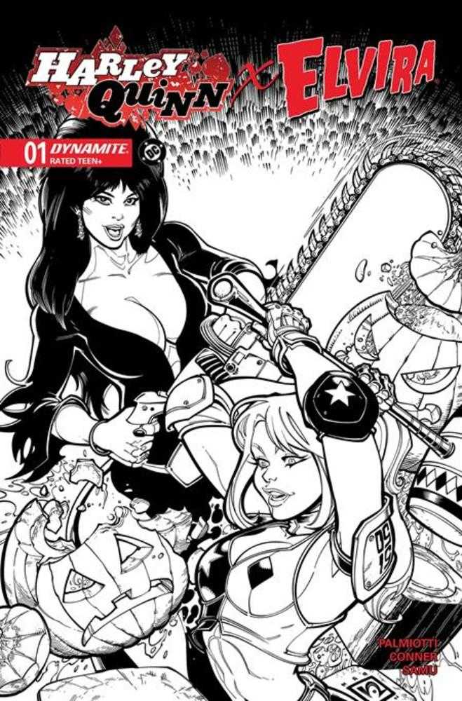 Harley Quinn X Elvira #1 Cover O 1:10 Chad Hardin Line Art Variant (NM)