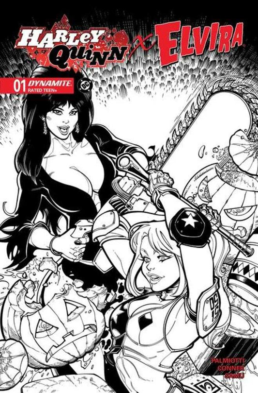 Harley Quinn X Elvira #1 Cover O 1:10 Chad Hardin Line Art Variant (NM)