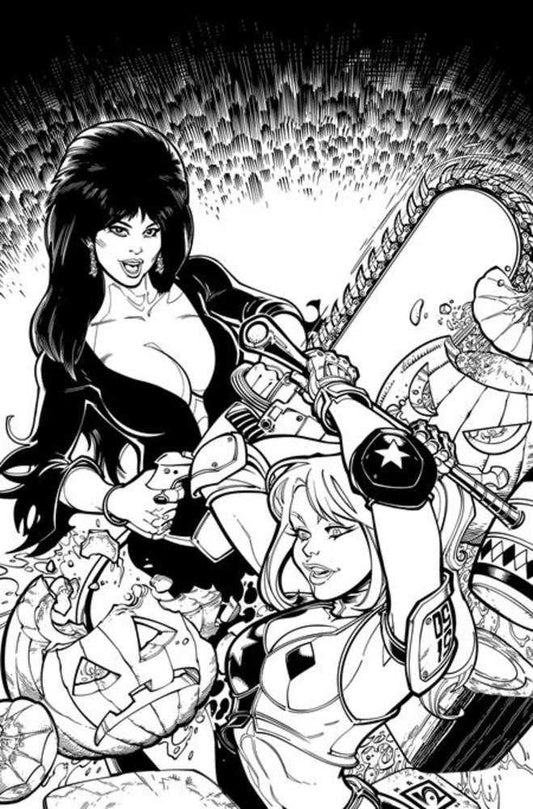 Harley Quinn X Elvira #1 Cover Q Inc 1:15 Chad Hardin Line Art Full Art Variant (NM)