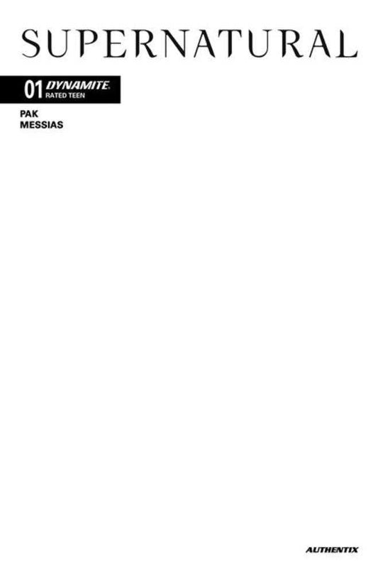 Supernatural #1 Cover G Blank Authentix Variant (NM)