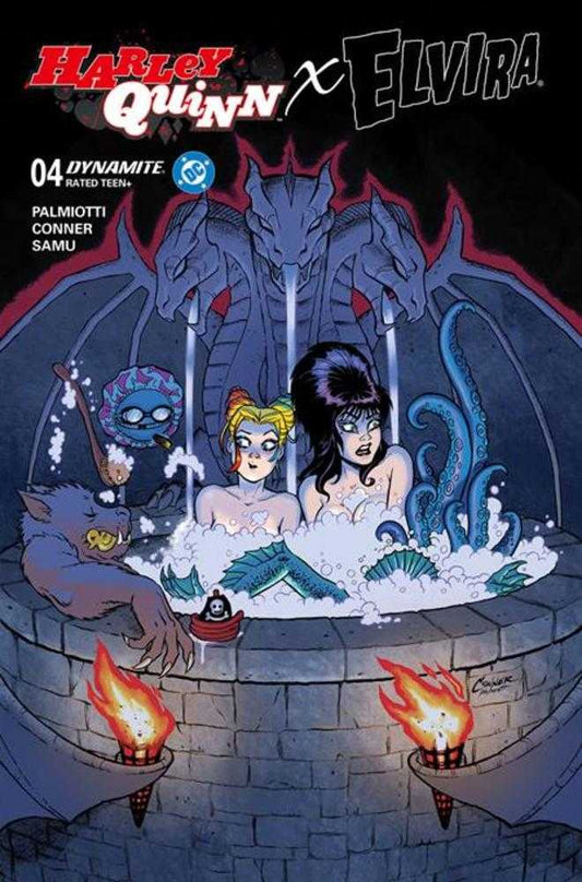Harley Quinn X Elvira #4 Cover A Amanda Conner Hot Tub (NM)