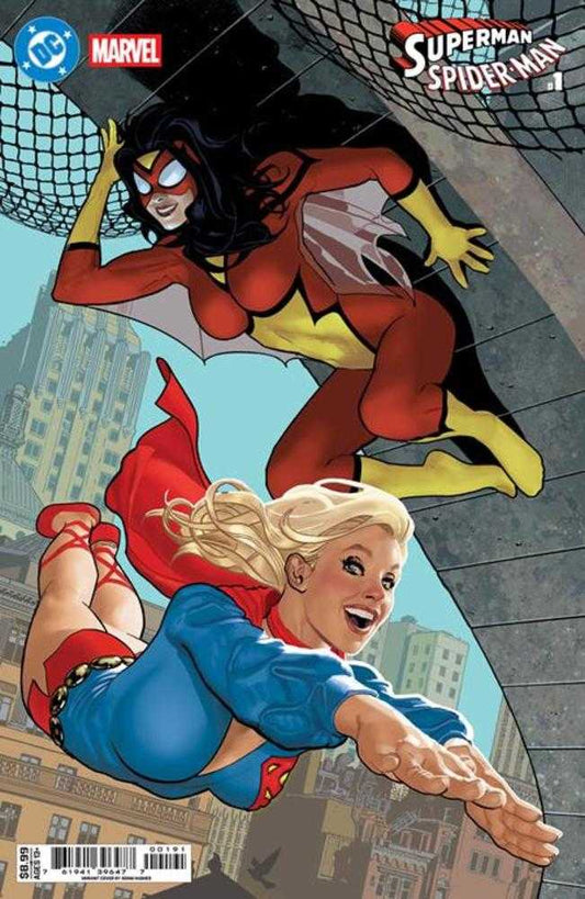 DC Marvel Superman Spider-Man #1 (One Shot) Cover I Adam Hughes Supergirl 70 S & Spider Woman 70 S Card Stock Variant (NM)