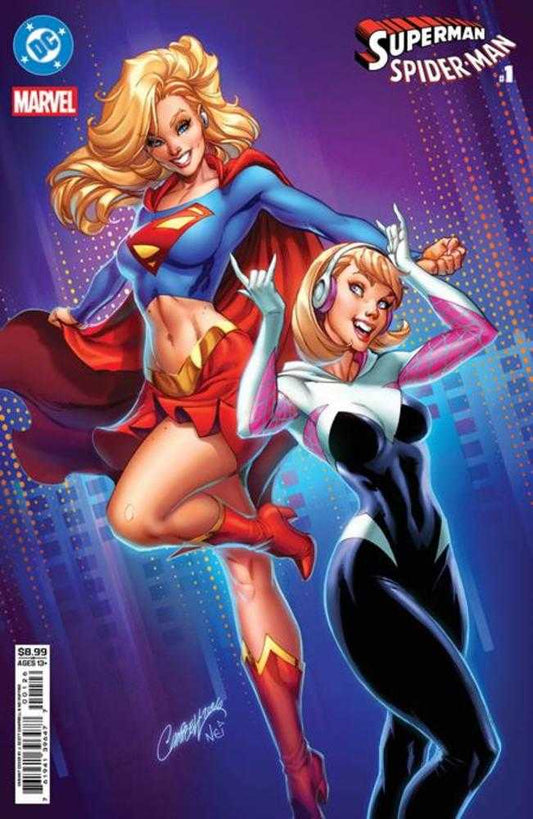 DC Marvel Superman Spider-Man #1 (One Shot) Cover N J Scott Campbell Supergirl & Spider Gwen Card Stock Variant (NM)