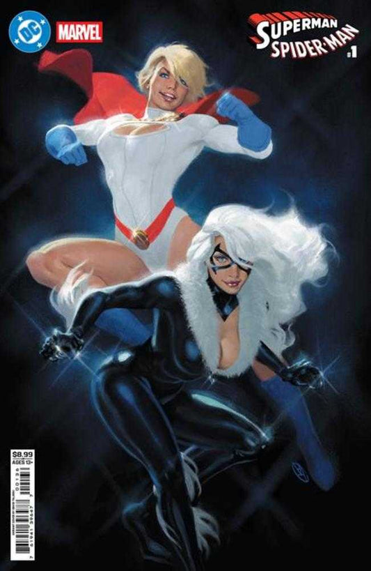 DC Marvel Superman Spider-Man #1 (One Shot) Cover V David Talaski Power Girl & Black Cat Card Stock Variant (NM)