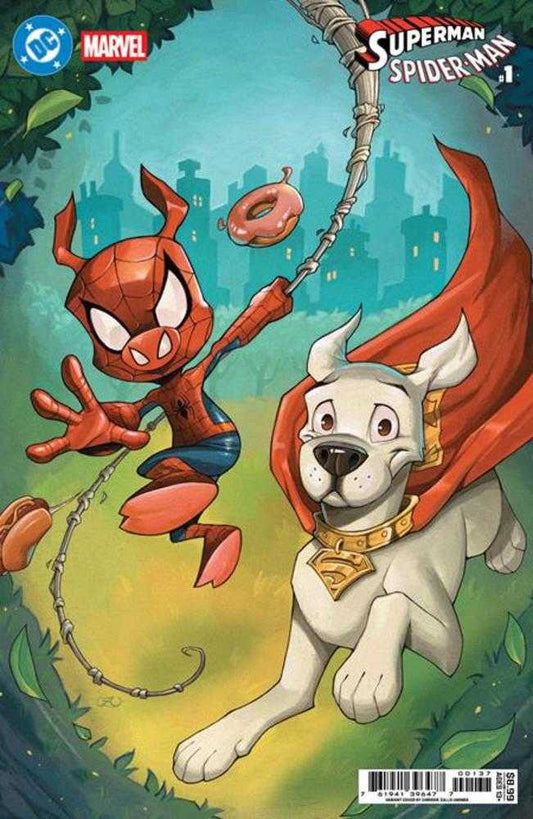 DC Marvel Superman Spider-Man #1 (One Shot) Cover W Chrissie Zullo Krypto & Spider Ham Card Stock Variant (NM)