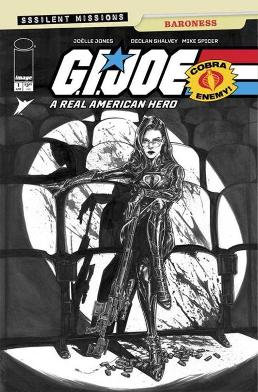 G.I. Joe A Real American Hero Sssilent Missions Baroness #1 (One Shot) Cover C 1:10 Joelle Jones Black & White Variant (NM)