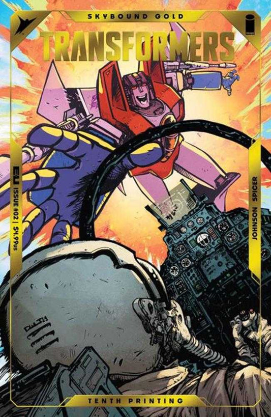 Transformers #2 10th Print Cover A Daniel Warren Johnson & Mike Spicer Emboss & Gold Foil (NM)