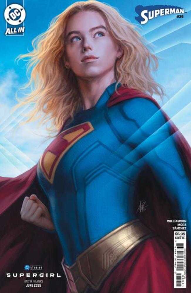 Superman #39 Cover E Stanley Artgerm Lau Supergirl Movie Card Stock Variant (The Reign Of The Superboys) (NM)