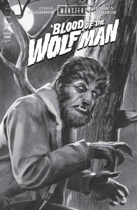 Universal Monsters Blood Of The Wolf Man #1 (Of 4) Cover D 1:25 Joshua Middleton Classic Horror Black & White Variant (NM)