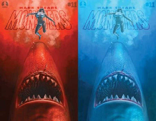 Mark Spears Monsters #11 Cover B Mark Spears Shark Attack Jaws Homage Holofoil Flip Cover Variant (NM)