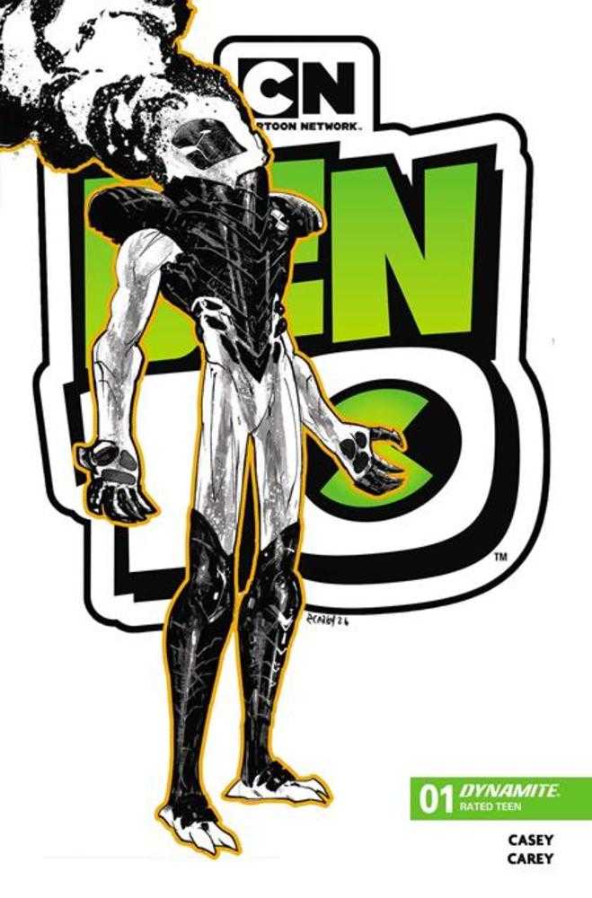 Ben 10 #1 3rd Printing Cover B Inc 1:7 Robert Carey Black & White Variant (NM)